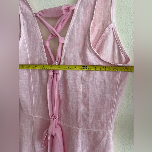 NWT $ 695 120% Lino Design Italy Light Pink Maxi Dress Size XS / 40 - Picture 9 of 12